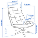 HAVBERG Swivel easy chair, Lejde red-brown