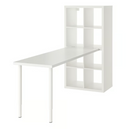 KALLAX/LAGKAPTEN/OLOV Leg, adjustable/INLAGG/ Desk combination, white, 77x159x147 cm (30 1/8x62 5/8x57 5/8 ") cm