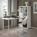 KALLAX/LINNMON/INLAGG/OLOV desk combination, white, 77x139x147 cm