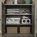 HAUGA Cabinet with 2 doors, grey, 70x116 cm