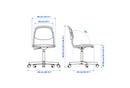 ÖRFJALL, office chair seat shell, white-vissle light grey/ÖRFJÄLL Chair frame, swivel, white