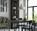 BILLY / OXBERG Bookcase with glass door, dark brown oak effect/clear glass, 40x30x202 cm