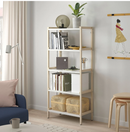 EKENABBEN open shelving unit , white/aspen, 70x34x154 cm