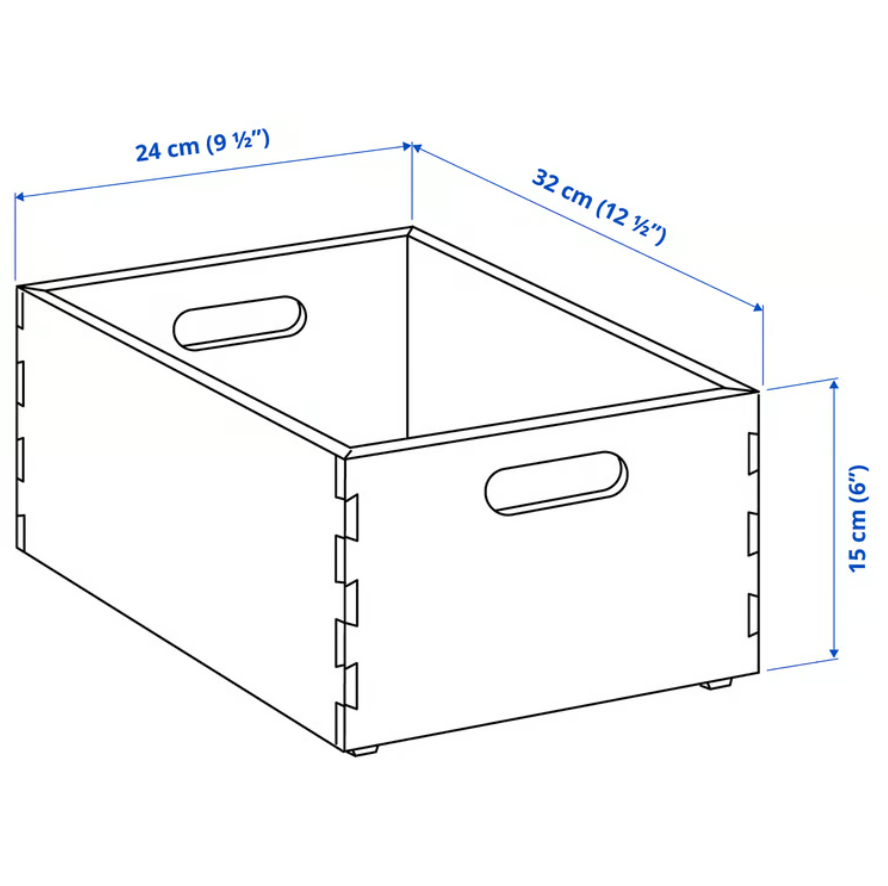 UPPDATERA Storage box, dark bamboo, 24x32x15 cm