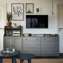 HAUGA Cabinet with 2 doors, grey, 70x116 cm