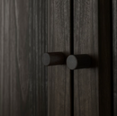 BILLY bookcase 80x28x202 dark brown/OXBERG Bookcase with doors, dark-brown oak effect,40x97 cm