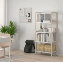 EKENABBEN open shelving unit , white/aspen, 70x34x154 cm
