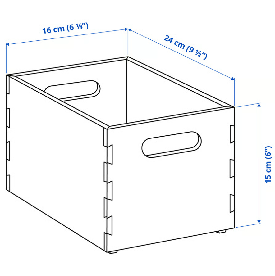 UPPDATERA Storage box, dark bamboo, 16x24x15 cm