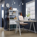 EKENABBEN open shelving unit , white/aspen, 70x34x154 cm
