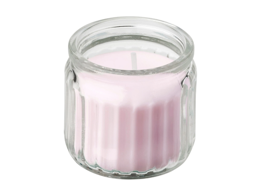 LUGNARE scented candle in cup , pink, 12 hr, Jasmine