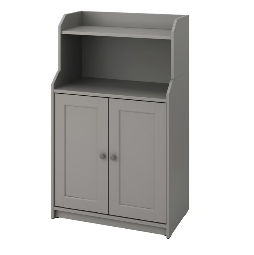 HAUGA Cabinet with 2 doors, grey, 70x116 cm