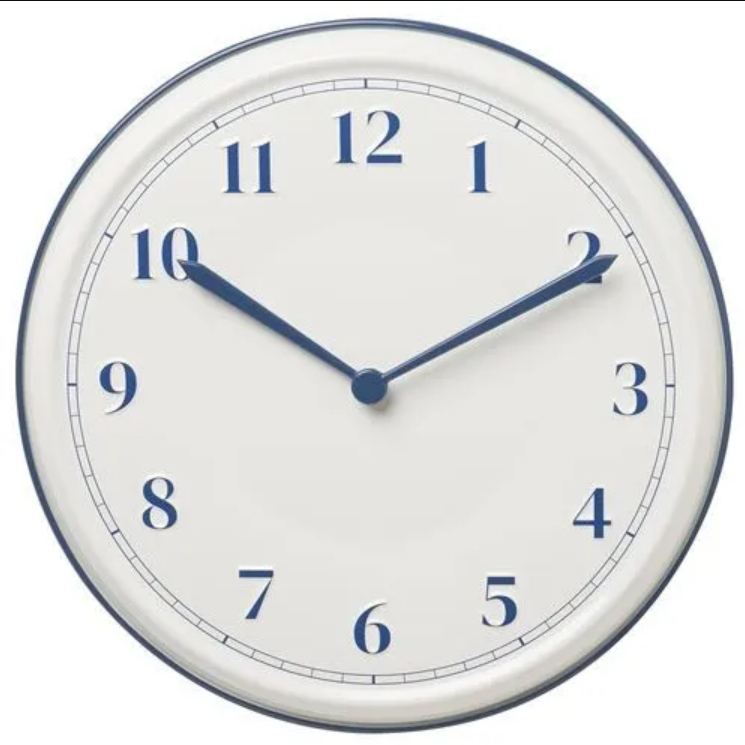 SYKOMORLÖNN wall clock , white-blue, 30 cm