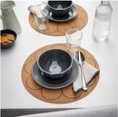 SVARTVIDE place mat , cork-flower patterned, 35 cm