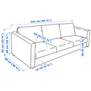 VIMLE 3-seat sofa, Saxemara light blue
