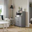 HAUGA Cabinet with 2 doors, grey, 70x116 cm