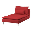 SÖDERHAMN sofa chaise longue/SÖDERHAMN Cover for chaise longue, Tonerud red