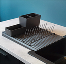 RINNIG dish drainer , black, 3 piece, <  Utensils holder/ drainer/ Plate holder >