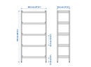EKENABBEN open shelving unit , white/aspen, 70x34x154 cm