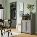 HAUGA Cabinet with 2 doors, grey, 70x116 cm