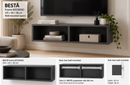 BESTÅ Frame, dark grey, wall mounted, 120x40x38 cm/BESTÅ Suspension rail x2 , 60 cm