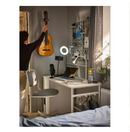 ÖRFJALL, office chair seat shell, white-vissle light grey/ÖRFJÄLL Chair frame, swivel, white