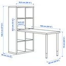 KALLAX/LINNMON/INLAGG/OLOV desk combination, white, 77x139x147 cm