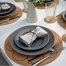 SVARTVIDE place mat , cork-flower patterned, 35 cm