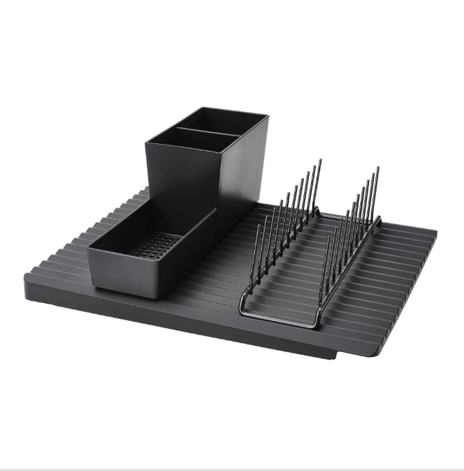 RINNIG dish drainer , black, 3 piece, <  Utensils holder/ drainer/ Plate holder >