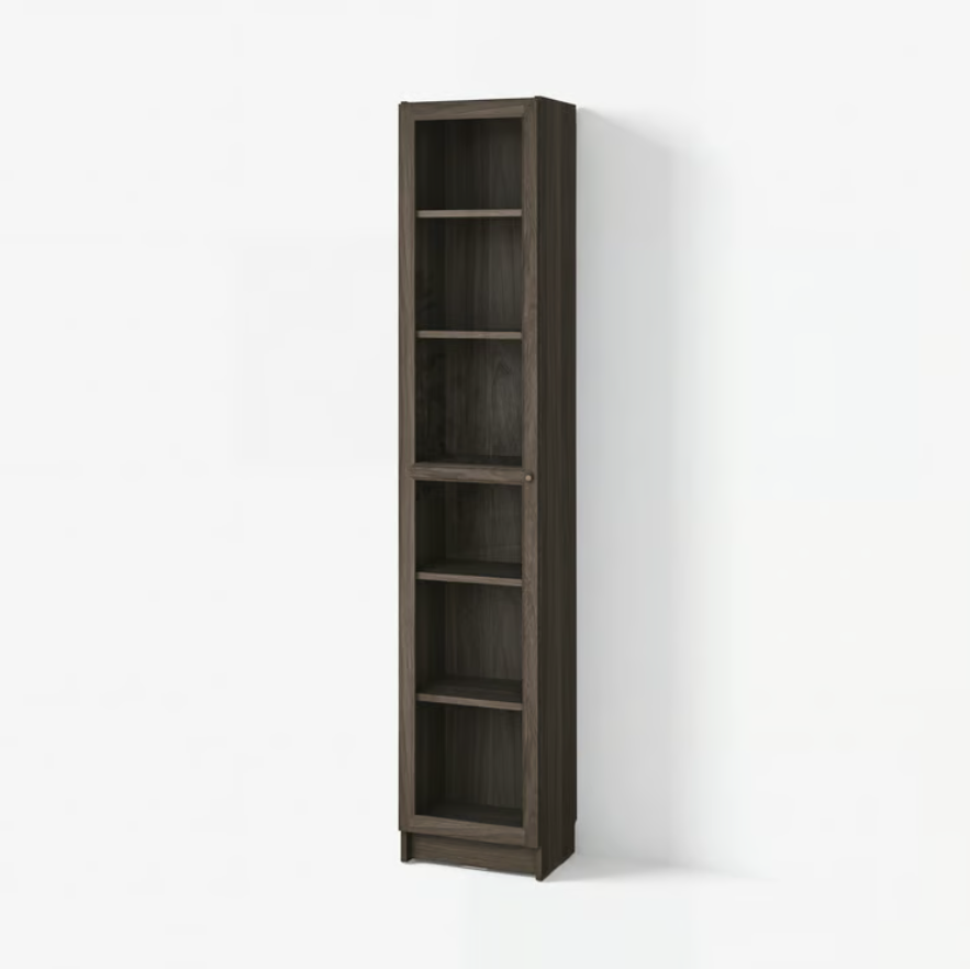 BILLY / OXBERG Bookcase with glass door, dark brown oak effect/clear glass, 40x30x202 cm