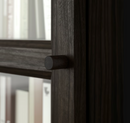 BILLY / OXBERG Bookcase with glass door, dark brown oak effect/clear glass, 40x30x202 cm