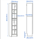 BILLY / OXBERG Bookcase with glass door, dark brown oak effect/clear glass, 40x30x202 cm