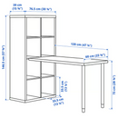 KALLAX/LAGKAPTEN/OLOV Leg, adjustable/INLAGG/ Desk combination, white, 77x159x147 cm (30 1/8x62 5/8x57 5/8 ") cm