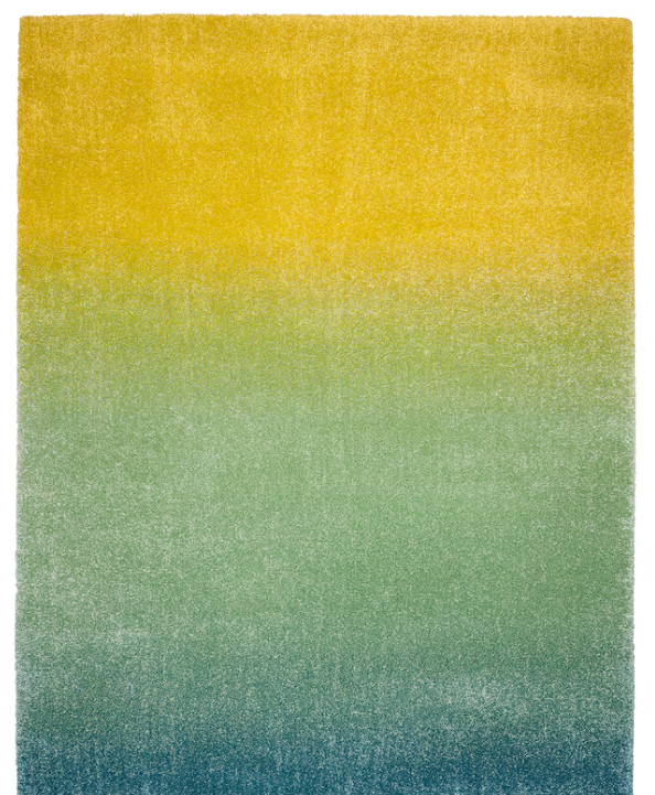 HOTELLRUM Rug, high pile, blue/green yellow, 160x230 cm