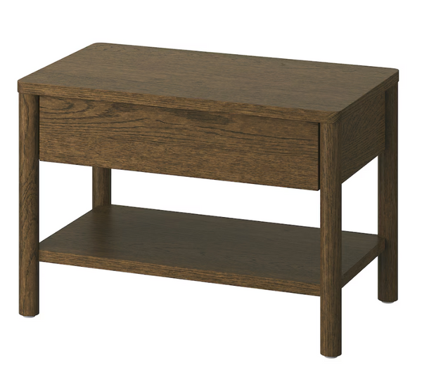 TONSTAD Side table, brown stained oak veneer, 64x40 cm