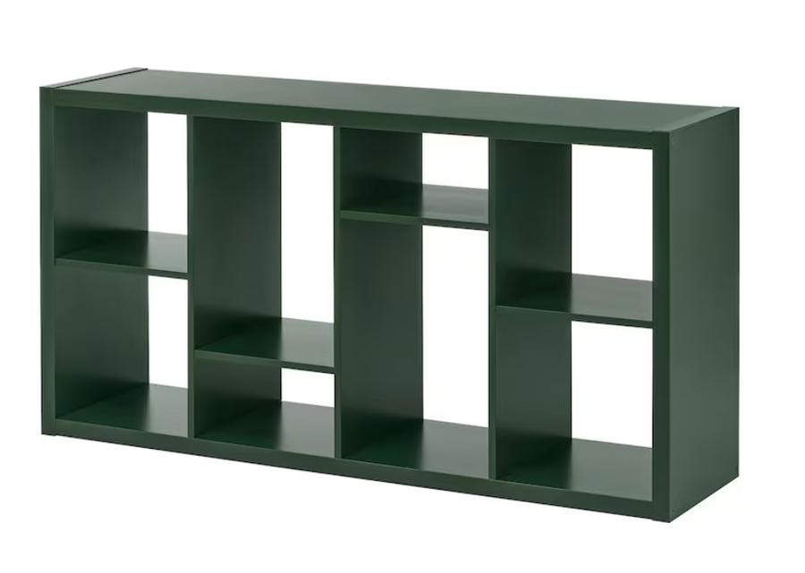 KALLAX Open Shelving Unit, green, 147x77 cm