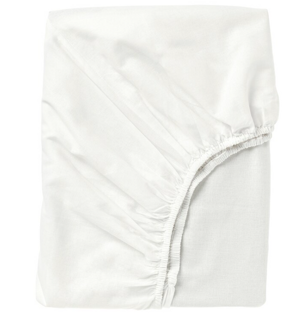 FARGMARA Fitted sheet, white, 90x200 cm
