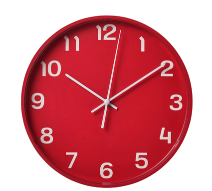 PLUTTIS wall clock, red, 28 cm