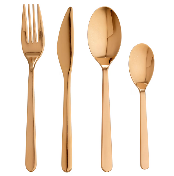 FÖRNUFT 24-piece cutlery set, rose-gold colour