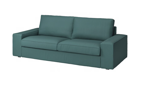 KIVIK 3-seat sofa frame/KIVIK Cover three-seat sofa, Kelinge grey-turquoise