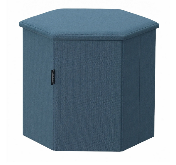 KJUGE pouffe with storage, knisa medium blue