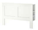 BRIMNES Headboard with storage compartment, white, 140 cm