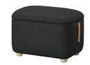 OSKARSHAMN pouffe with storage, gunnared black-grey