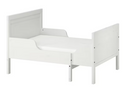 SUNDVIK Extendable bed, white, 80x200 cm