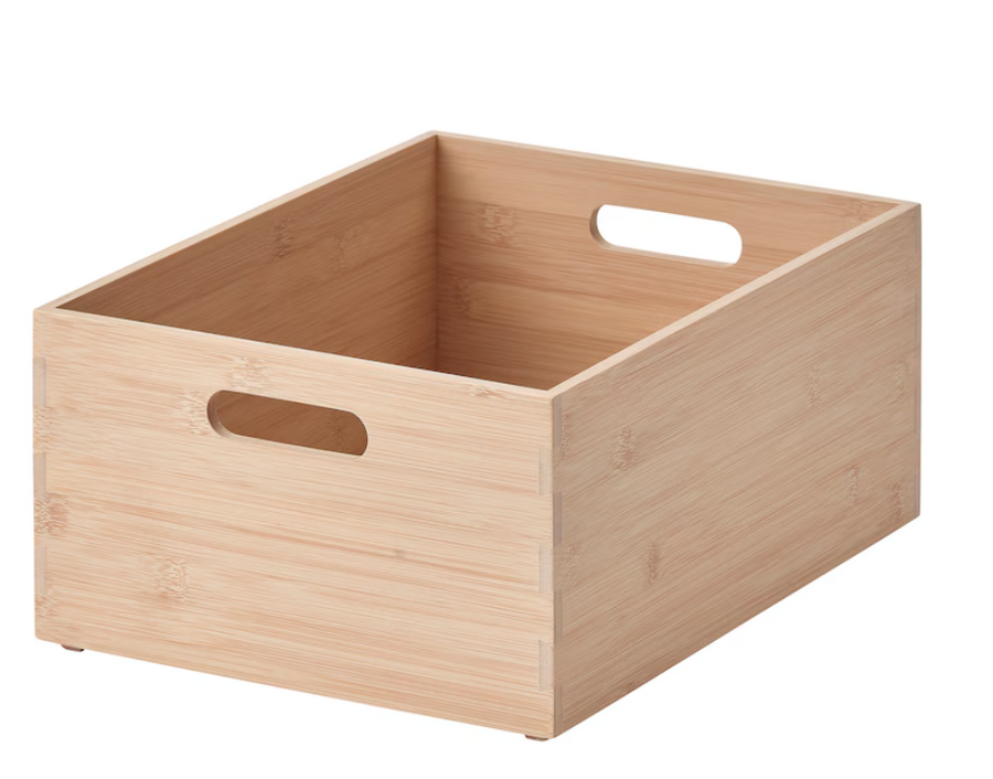 UPPDATERA Storage box, light bamboo, 24x32x15 cm