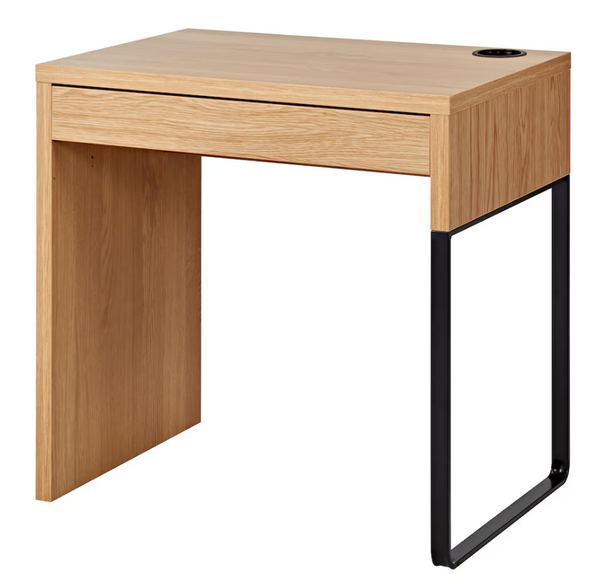 MICKE Desk, oak effect, 73x50 cm