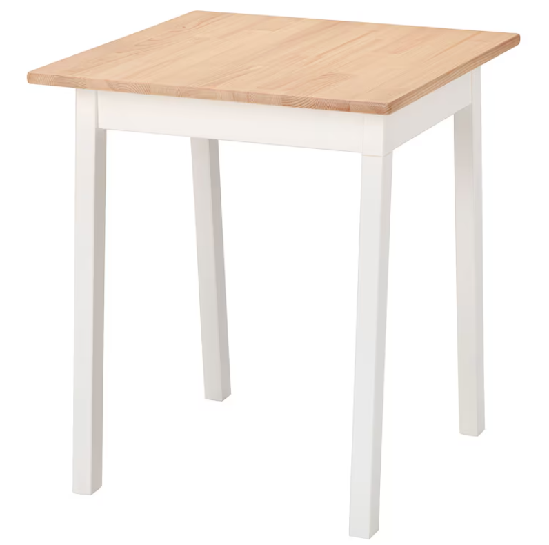PINNTORP Table, light brown stained/white stained, 65x65 cm