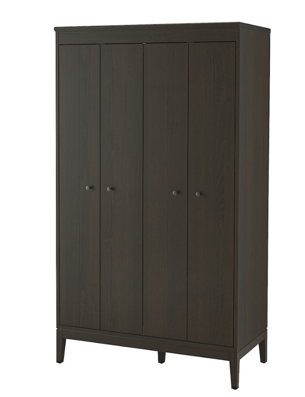 IDANÄS Wardrobe, dark brown stained, 121x211 cm