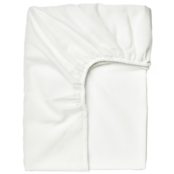 TAGGVALLMO Fitted sheet, white, 90x200 cm