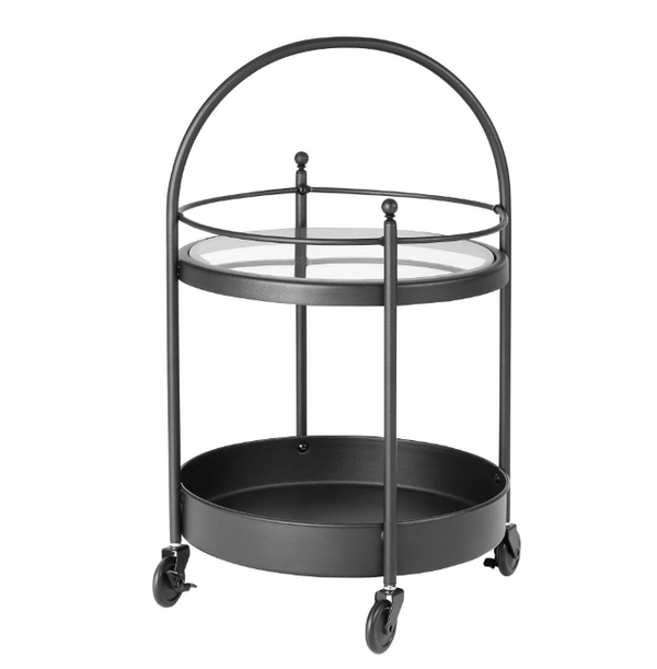 FRÖSJÖN bathroom trolley, black, 55x35 cm