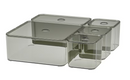 VISSLAÅN Box with lid, set of 5, grey